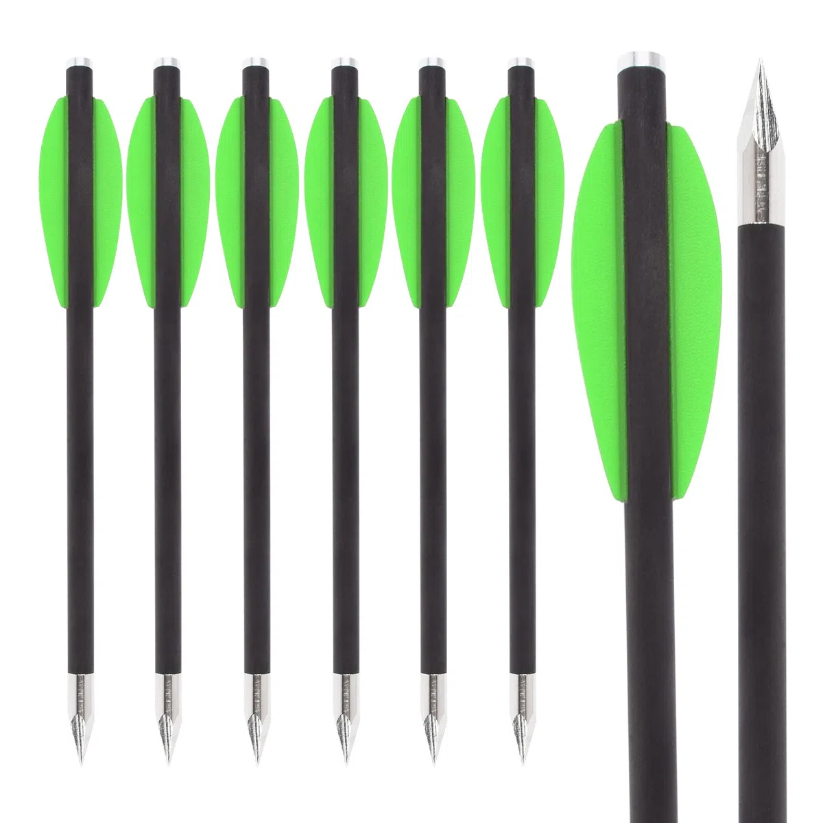 NIKA ARCHERY 12 pièces 6,3 "flèches d'arbalète pour Pistolet en Carbone, en flèches de Chasse pour Cible de précision d'arbalète de Pistolet de 50 à 80 LB, Exercices de tir et Petite Chasse