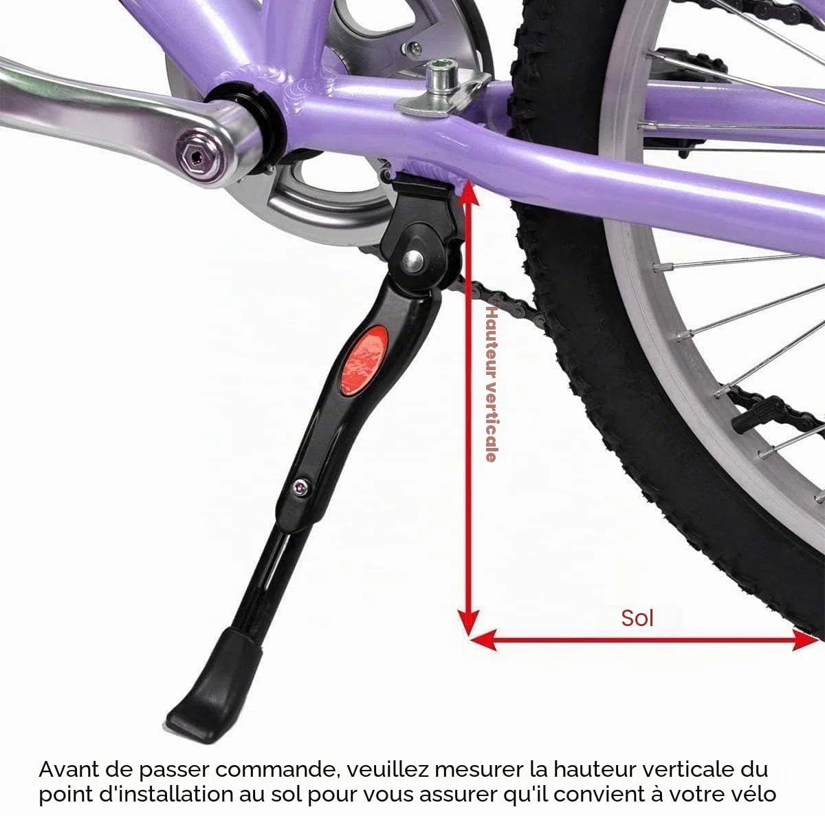 DEWEL Bequille Velo pour 16-20 Pouces/18-22 PoucesRéglable Béquille Vélo Support pour vélos Universel Alliage d'aluminium avec Caoutchouc Antidérapant pour VTT, Cyclisme Route et vélos de Sport etc