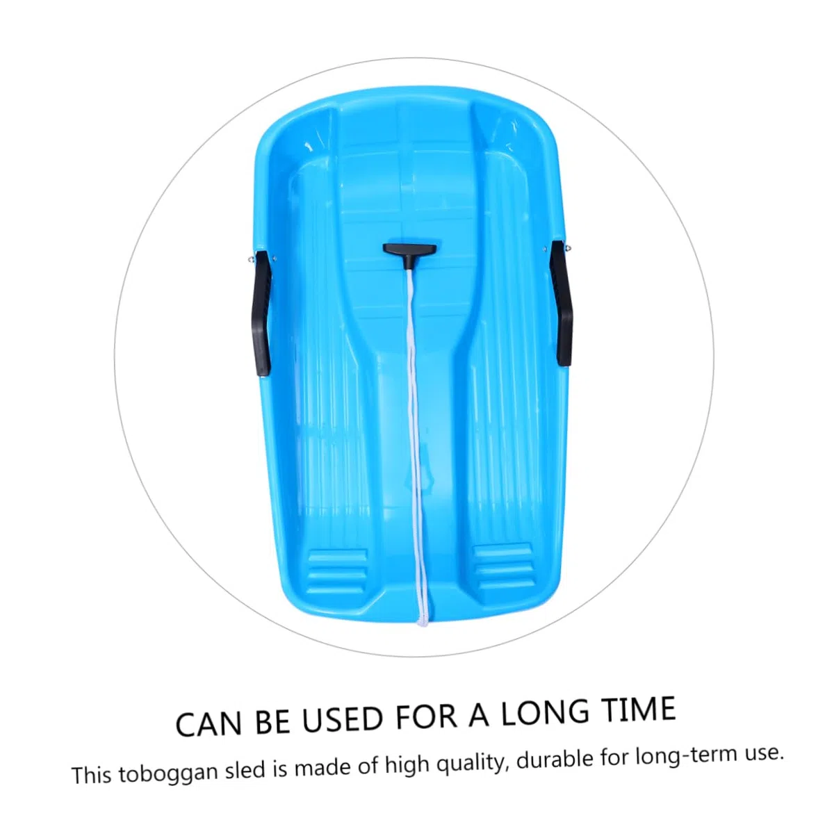 TraîNeau À Neige en Plastique 65Cm Luge Adulte Et Enfant avec PoignéE AntidéRapante Ergonomique pour Sports d'hiver Plein Air