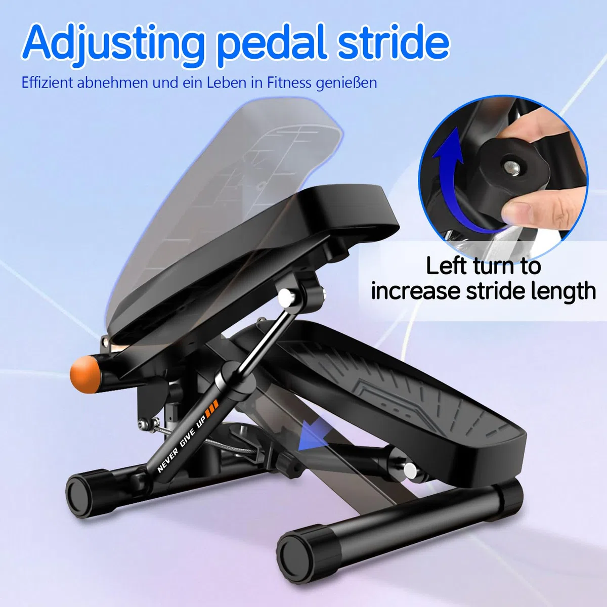 Mini Stepper pour la Maison avec Power Ropes Stepper Fitness Up Down Swing avec écran Intelligent pour la Maison, Home Trainer 150 kg