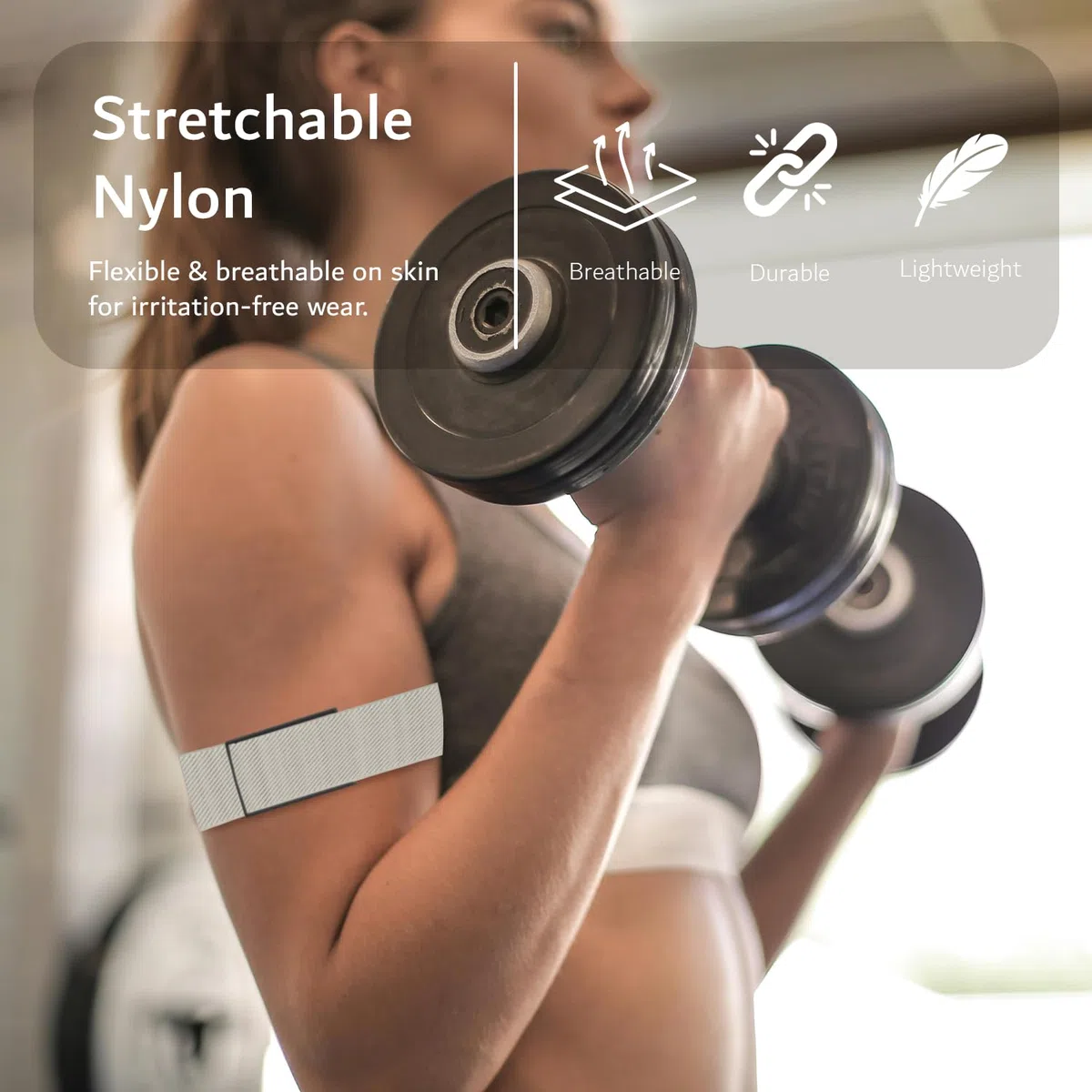 TUDIA Biceps et bracelet 2 en 1 compatibles avec Amazfit Helio Strap [étui et bracelet uniquement], protection robuste avec brassard/poignet réglable et extensible