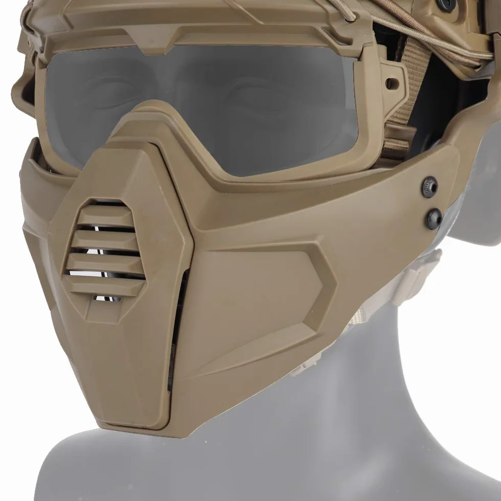 Fast Casque Lunettes de Protection Lunettes avec Masque Amovible Convient à la fête de l'airsoft Paintball Halloween