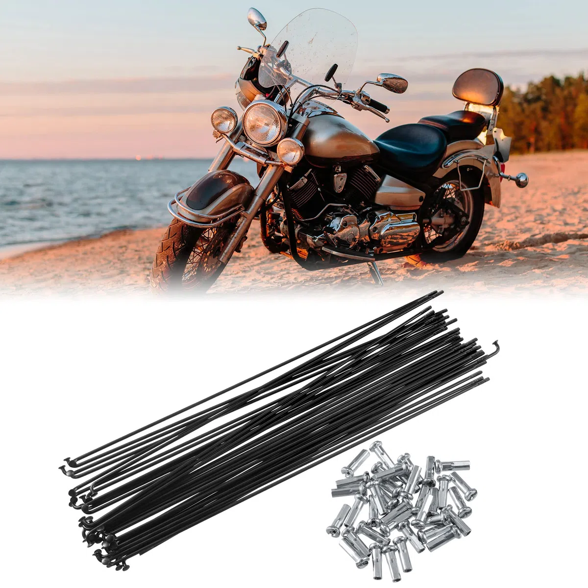 X AUTOHAUX 36 Pcs Vélo Acier Rayons 14G Vélo Rayon 230mm Longueur avec Mamelons