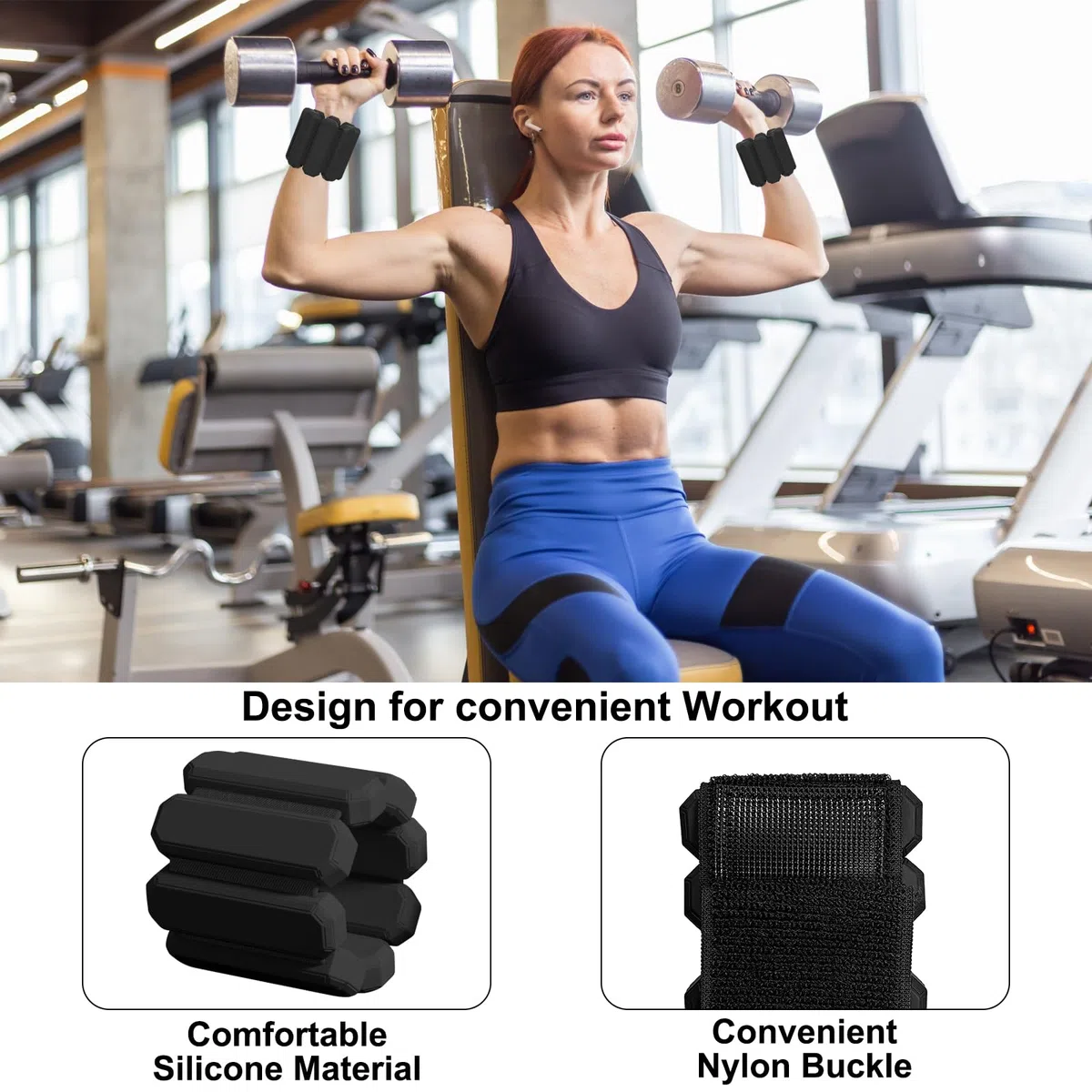 Lot de 2 Poids Poignets, Poids Cheville, Réglables pour Entraînement à Domicile, Yoga, Course à Pied, Musculation, Exercices (1LB Chacun)