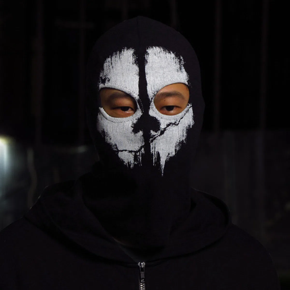 BAIYSFFG Balaclava pour Hommes Masque Complet d'horreur Ghost Mask,de Ski pour Costume de Robe de Fantaisie - Cosplay - Airsoft Motorcycling Paintball (Black Ghost-10)