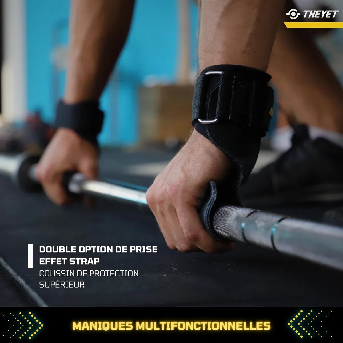 Theyet Maniques pour Crossfit en Cuir sans Trous Unisexe | Gants de Gym Cross Training Hommes et Femmes | Protection pour Les Mains Tractions Haltérophilie Barres de Fitness Calisthénie Gymnastique