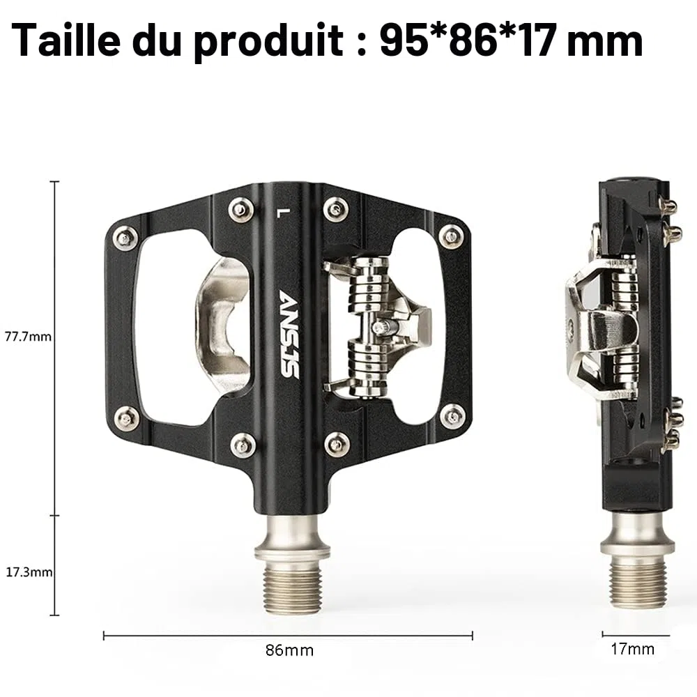 SPD Pédales de vélo 2 en 1, en Aluminium CNC, antidérapantes, pour BMX, VTT, Trekking, vélo de Route, axe 9/16"