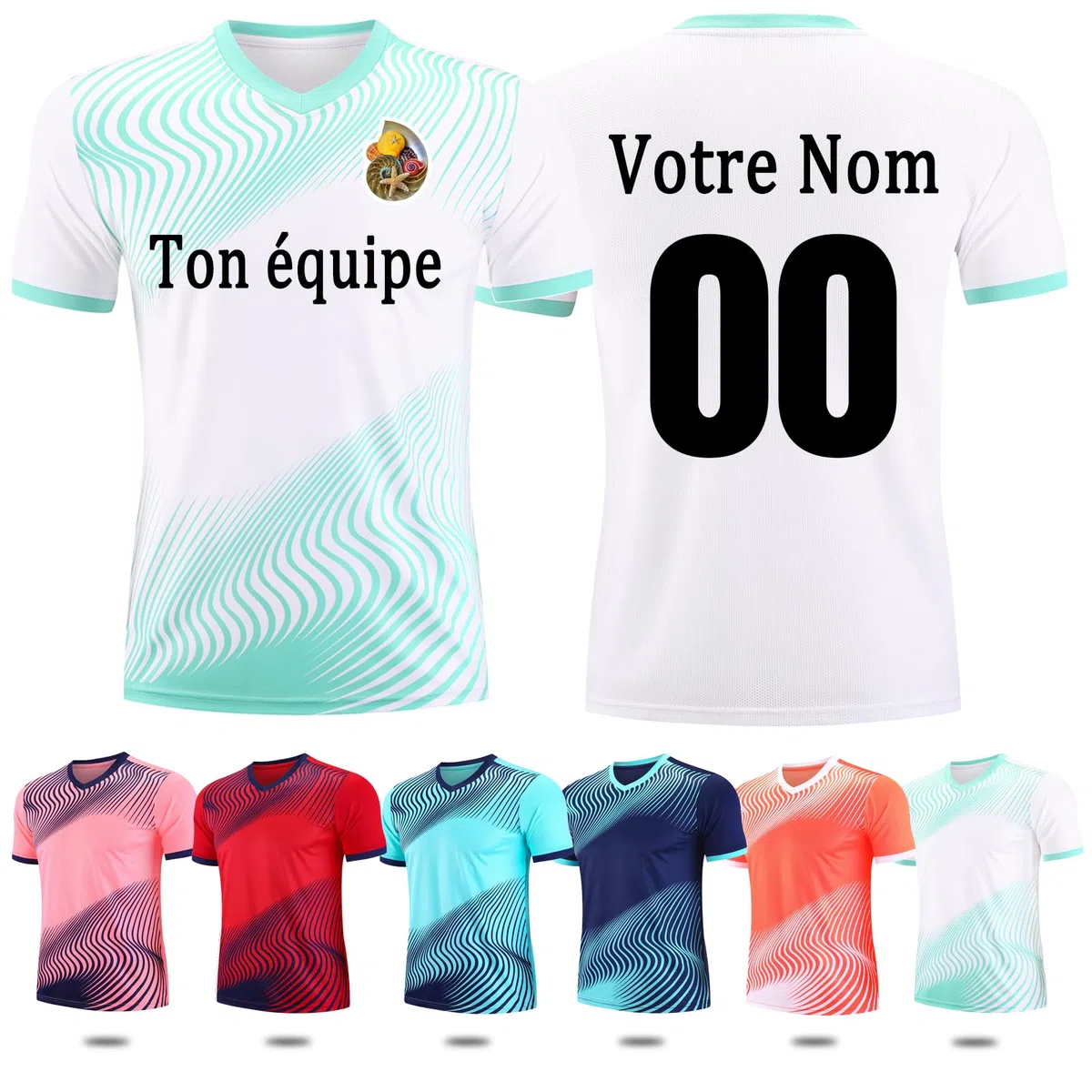 Maillot T Shirt Foot Personnalisé Enfant Hommes Maillot de Foot pour Garçons Maillot Foot Enfant Maillot Football Personnalisé avec Numéro de Logo de Nom d'Équipe