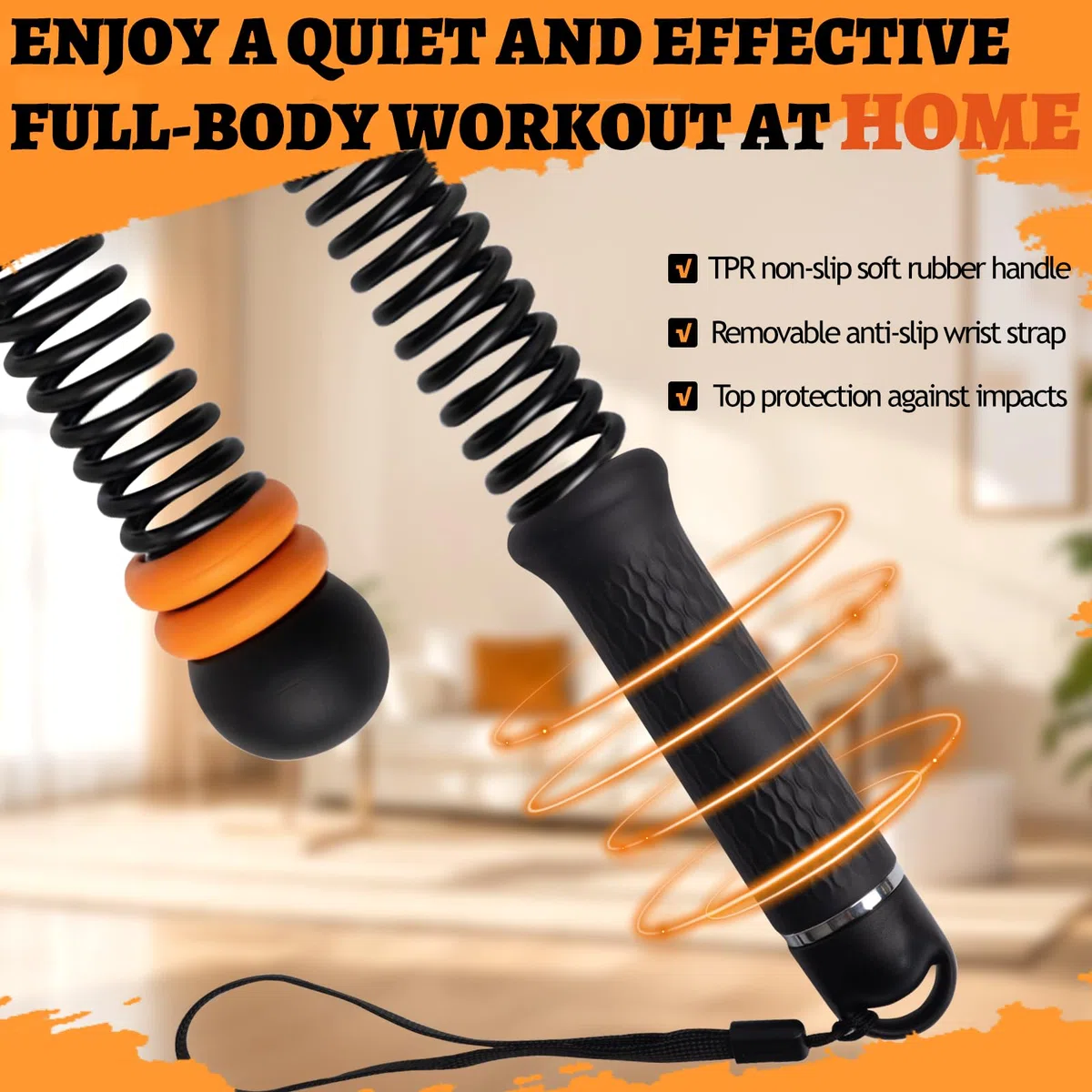 Battle Rope, Lot de 2 Corde de Combat sans Corde, Corde Musculation Maison pour Entraînement HIIT, Cardio et Exercices de Force, avec Sac de Rangement (Noire)