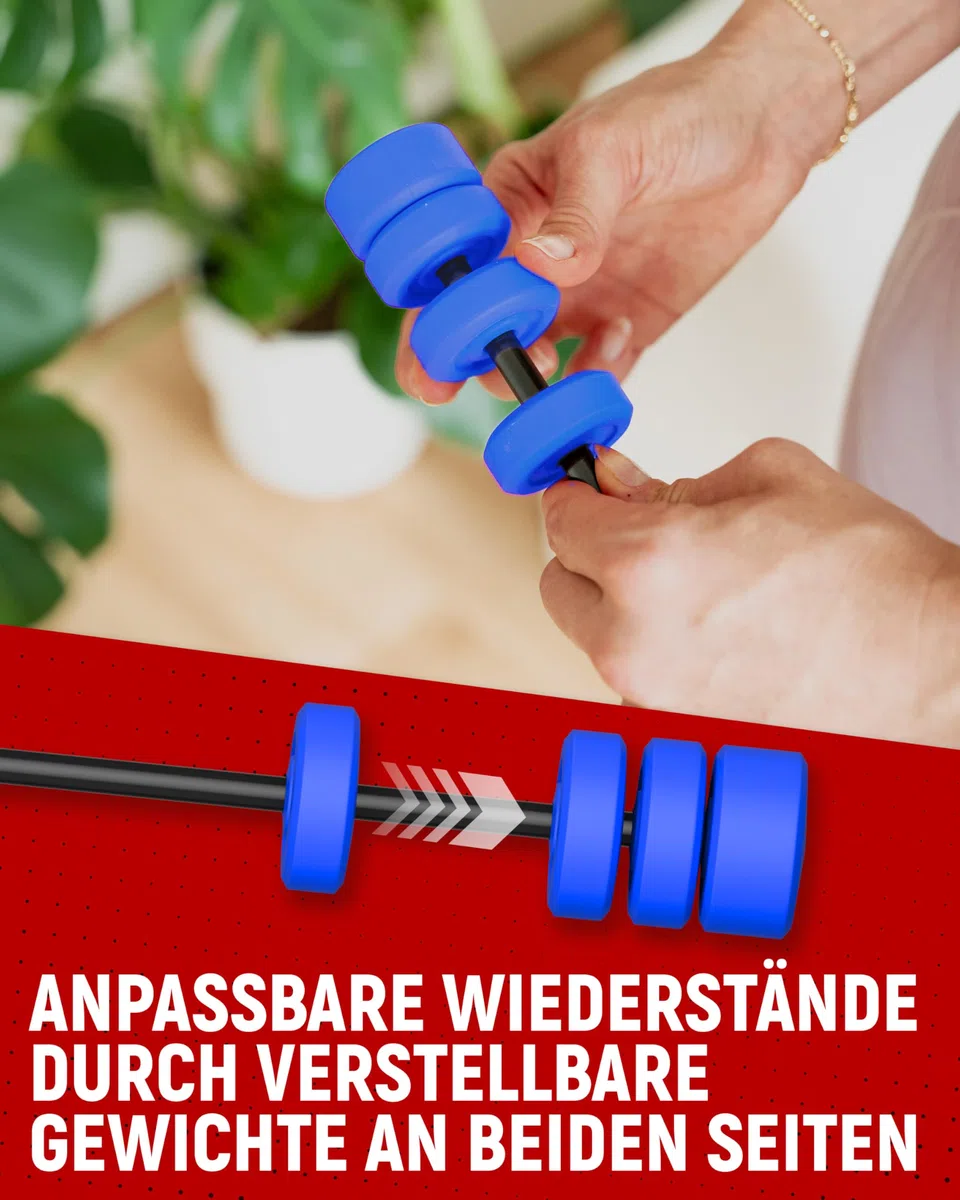 NEOLYMP Barre de fitness - Poids réglables pour battement oscillant - Barre de gymnastique - Poignée ergonomique avec structure antidérapante - Gymstick