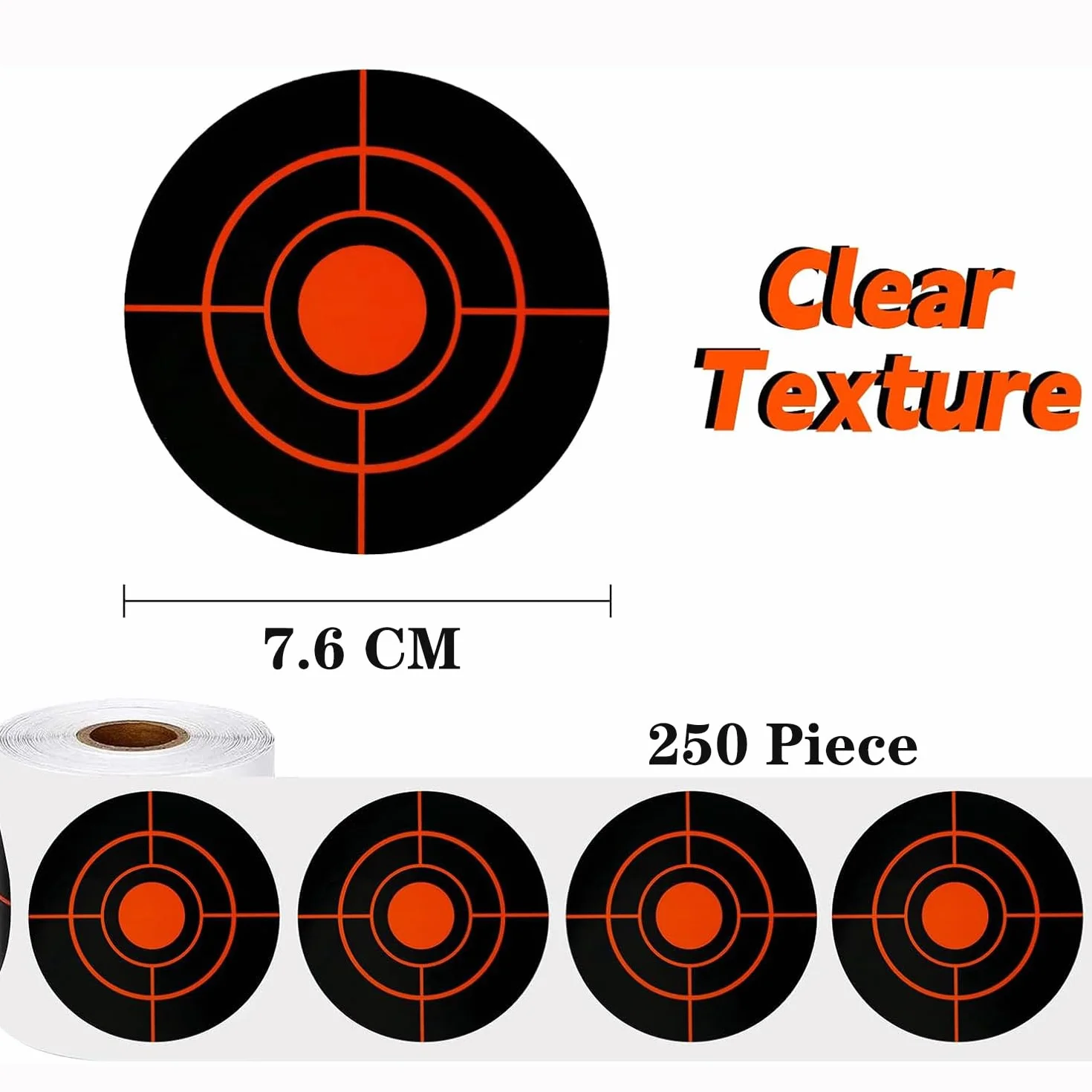 Atflbox 250 pièces Cibles de tir Autocollantes avec disques réactifs Jaune Fluorescent Cibles en Papier de 7,6 cm pour Exercices de tir au Fusil, Pistolet et Pistolet BB Airsoft