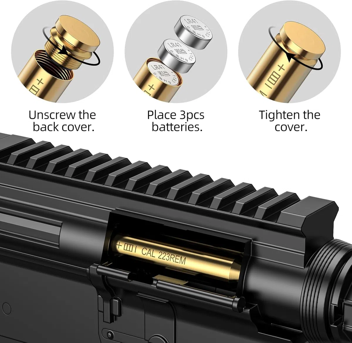 KinZon Laser de visée avec Laser Rouge et Batteries, Viseur de Canon pour Fusil (223 5.56mm)