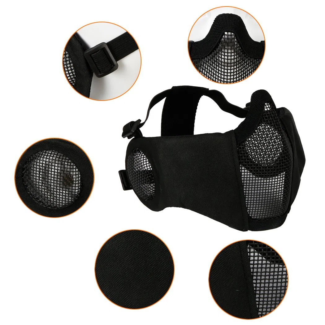 Masque pliable en maille avec protection des oreilles et casquette de baseball réglable pour CS/chasse/paintball/tir