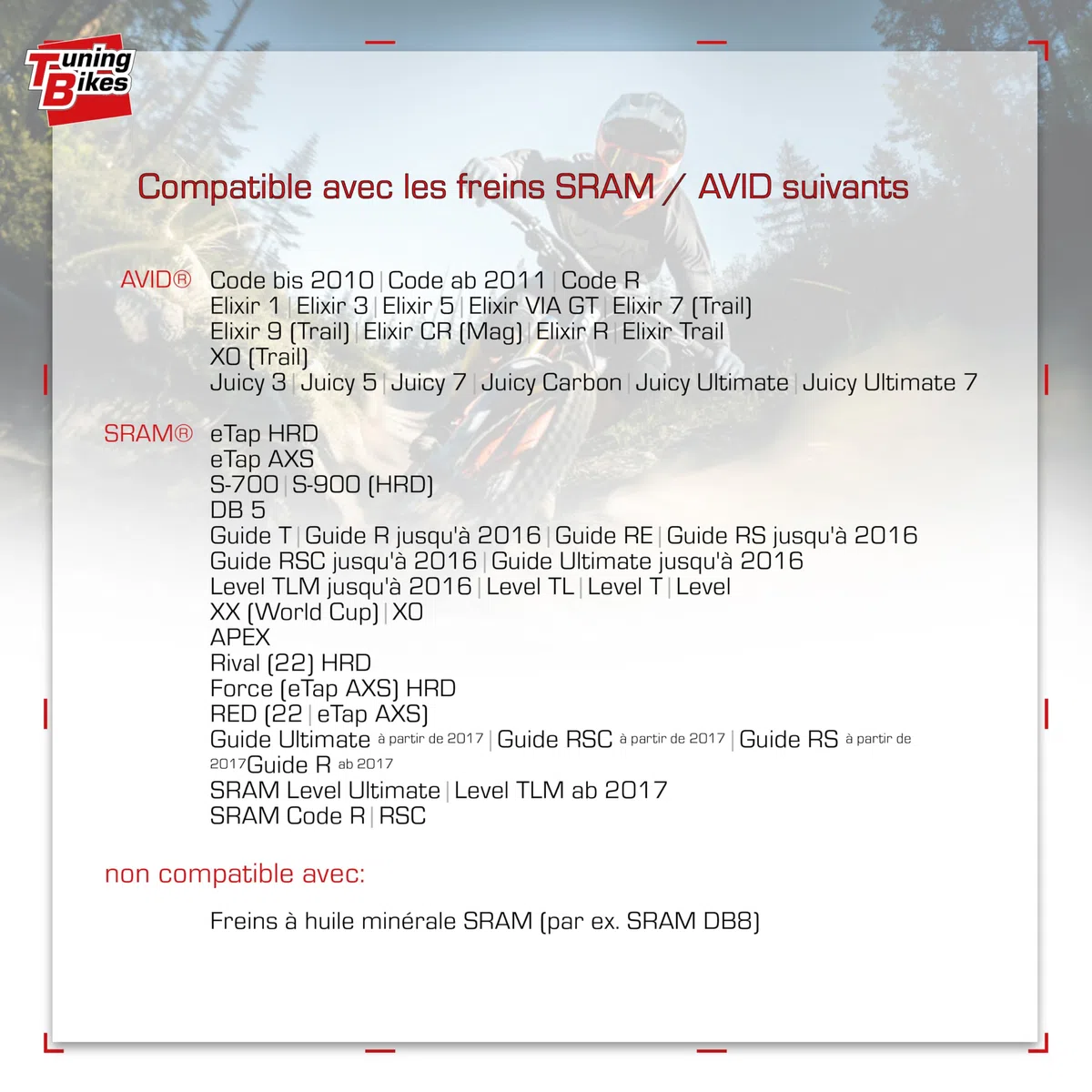 Kit de purge TB pour freins à disque SRAM/AVID (Bleeding Edge inclus) – Kit complet comprenant du liquide de frein DOT 5.1, un bloc de purge pour freins tels que Avid Elixir SRAM Code, etc.