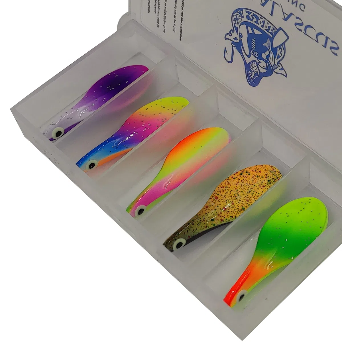 Inline Spoon Truite en boîte | UV Actif et Yeux 3D Autoluminescents | Leurre de Passage pour la Truite Inliner Spoon Inline Spoons de Passage Kit de pêche à la Truite Magic Spoon