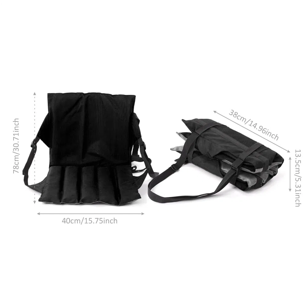 Coussin de Tribune avec Dossier - Coussin Siège Pliable avec Dossier,Protège-Siège Pliable avec pour Camping, Pêche, Extérieur, Voiture, Randonnée, Concerts, Bureaux