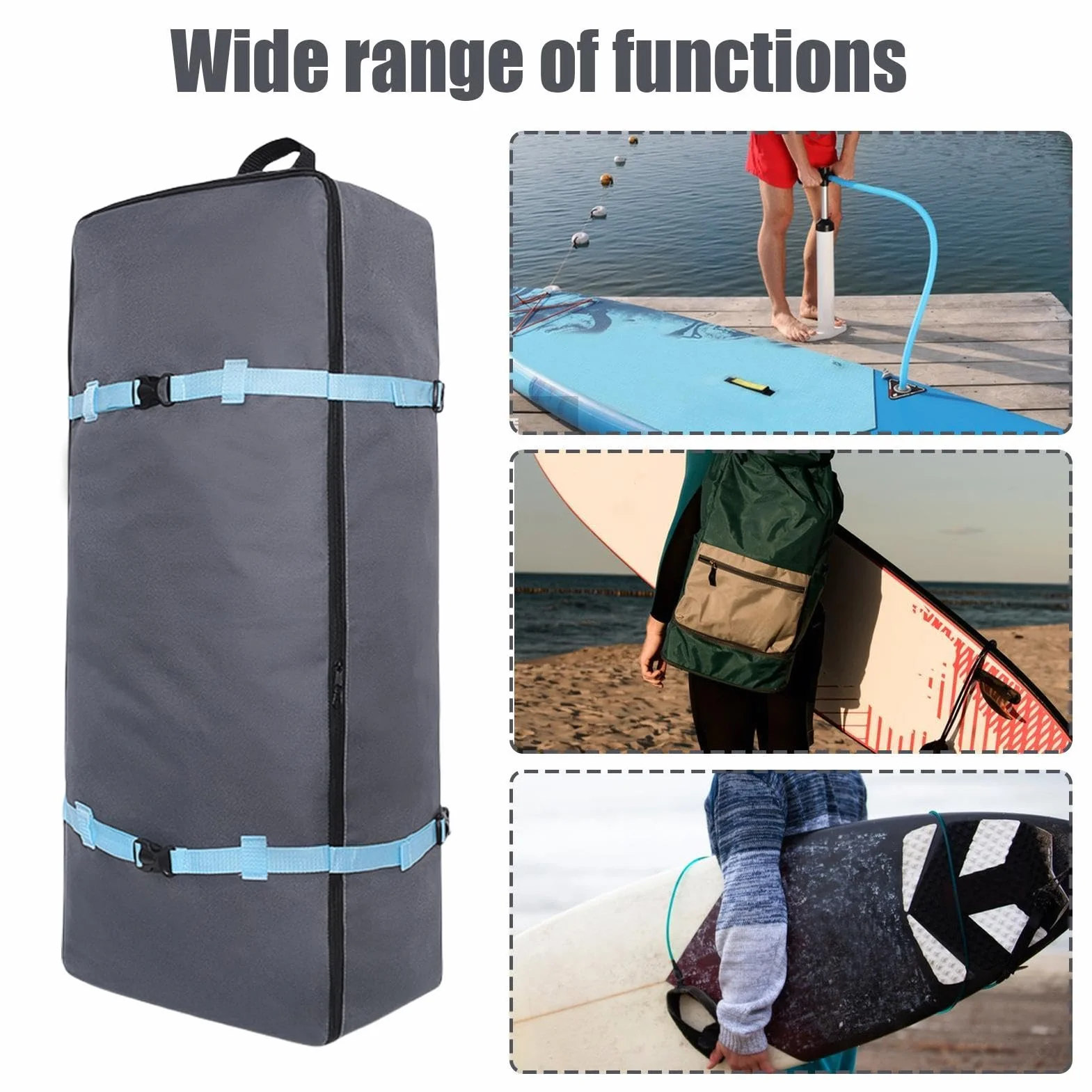 Sac de Rangement pour Planche de Paddle | Sac de Transport pour Planche de Surf | Sac de Rangement de Grande capacité | Sac de Rangement pour Planche de Surf à pagaie Portable | Sac à Dos de Voyage