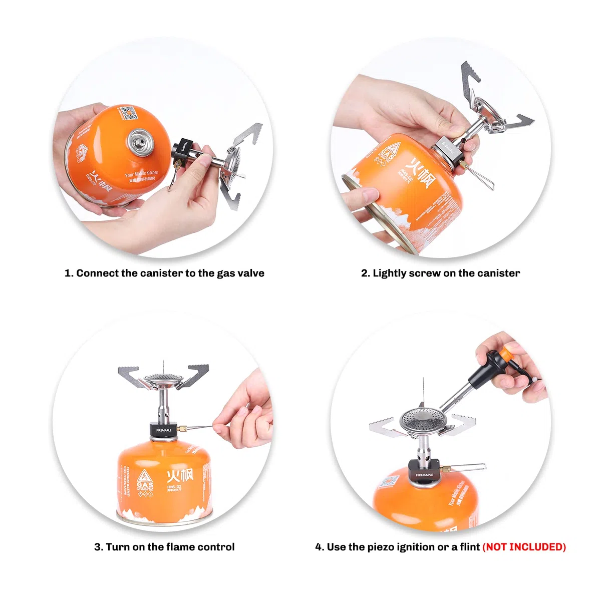 Fire-Maple Buzz Mini Réchaud de Camping Ultraléger, Poche Poêle à Gaz de Randonnée Compact En Alliage Brûleur Portable 3100W