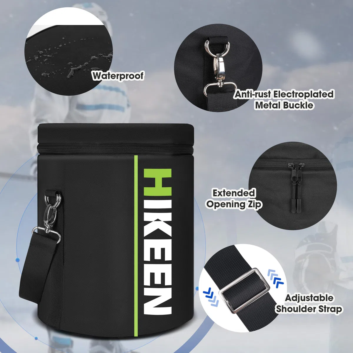 BOOSTEADY Sac de Hockey sur Glace Imperméable, Sac de Transport pour Hockey Pouvant Contenir Jusqu'à 50 Palets avec Bandoulière Réglable pour Entraînement de Hockey