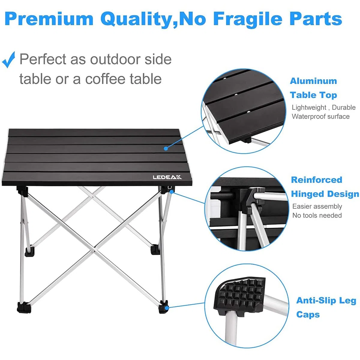 Table de Camping, Pliante Table Alliage d'aluminium Ultra-légère Portable avec Sac de Transport, Facile à Nettoy, pour Les activités en Plein air, Pique-Nique, Cuisine, Plage, Randonnée