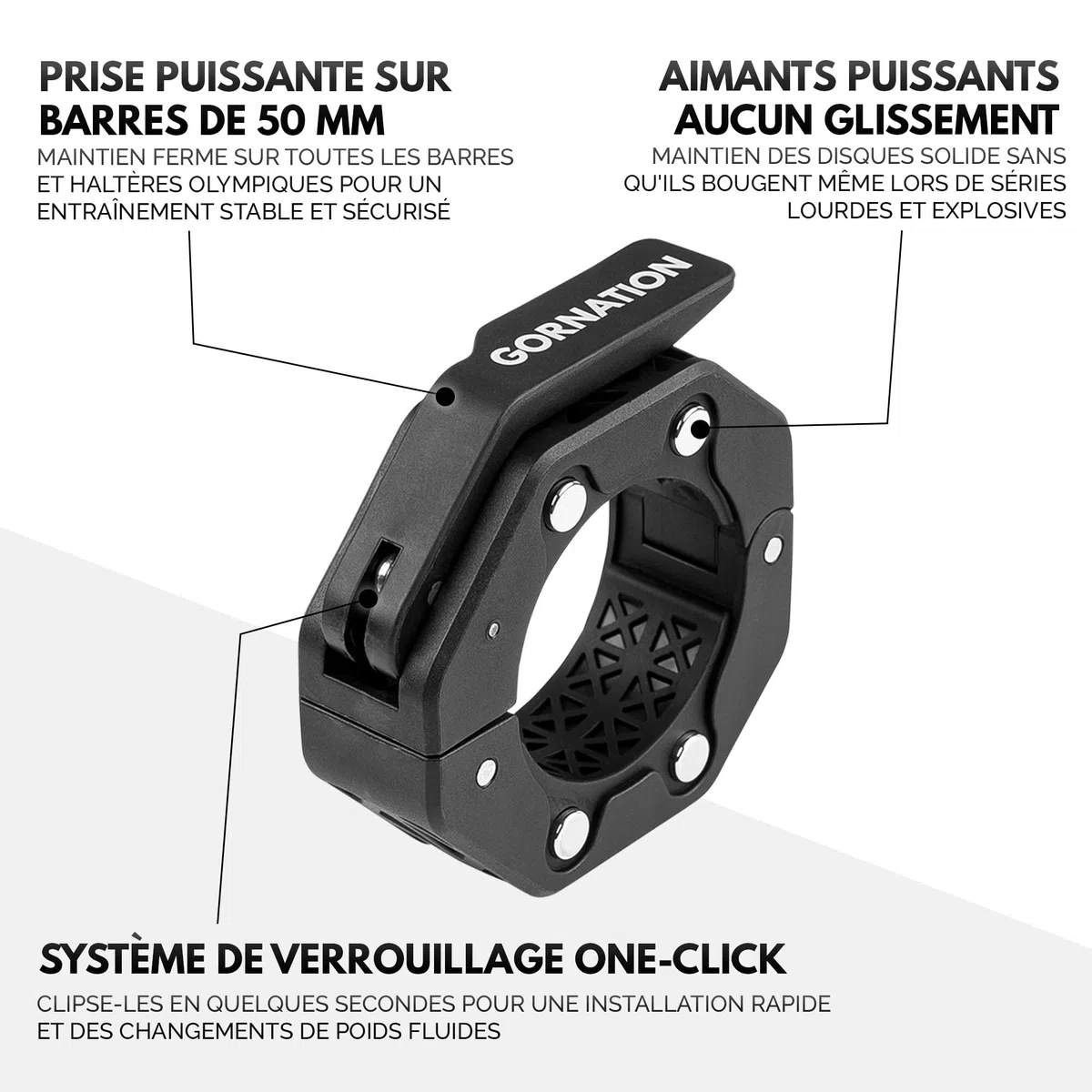 GORNATION Lot de 2 clips magnétiques pour barbell