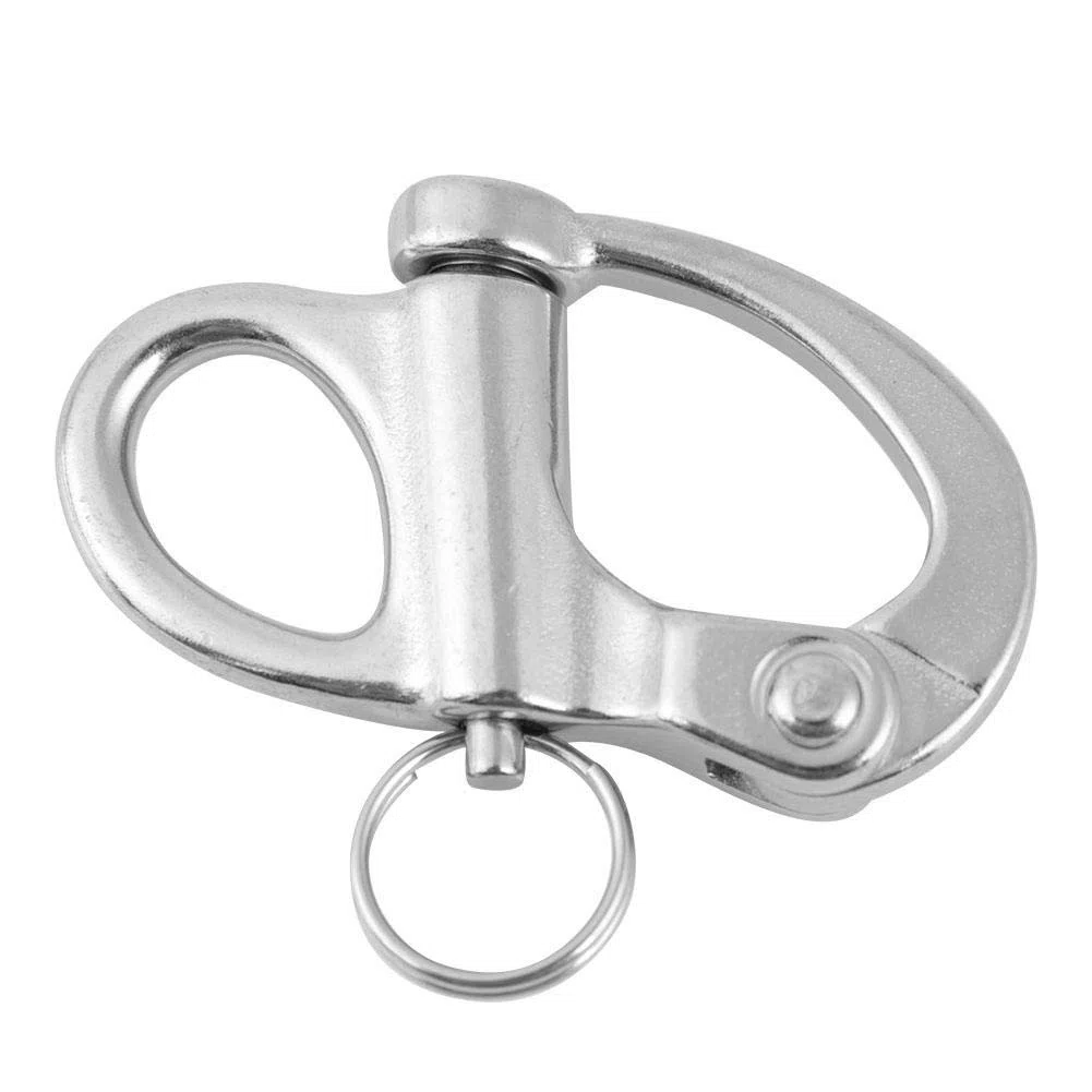 Manille à Attache Rapide Fixe Keenso en Acier Inoxydable avec Attache Rapide et Anneau Rond pour Bateau, Camion, fourgonnette, Caravane, remorque