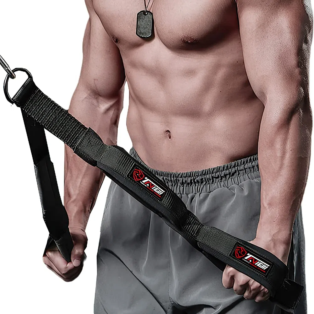 Attache de câble pour Triceps (Deux Longueurs intégrées en Une) Une Plus Grande Amplitude de Mouvement, Sangles d'extension pour Triceps