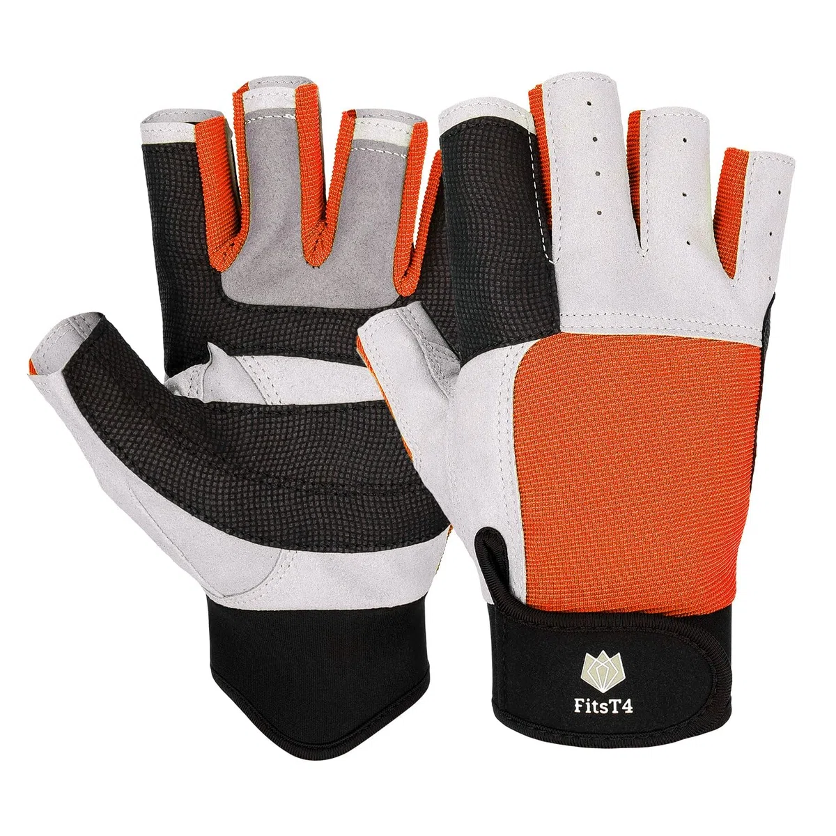 FitsT4 Sports 3/4 Doigts Paume rembourrée Dos en Maille pour Plus de Confort Parfaits pour la Voile, Le canoë, Le Kayak, Le Sup et Le Stand up Paddle