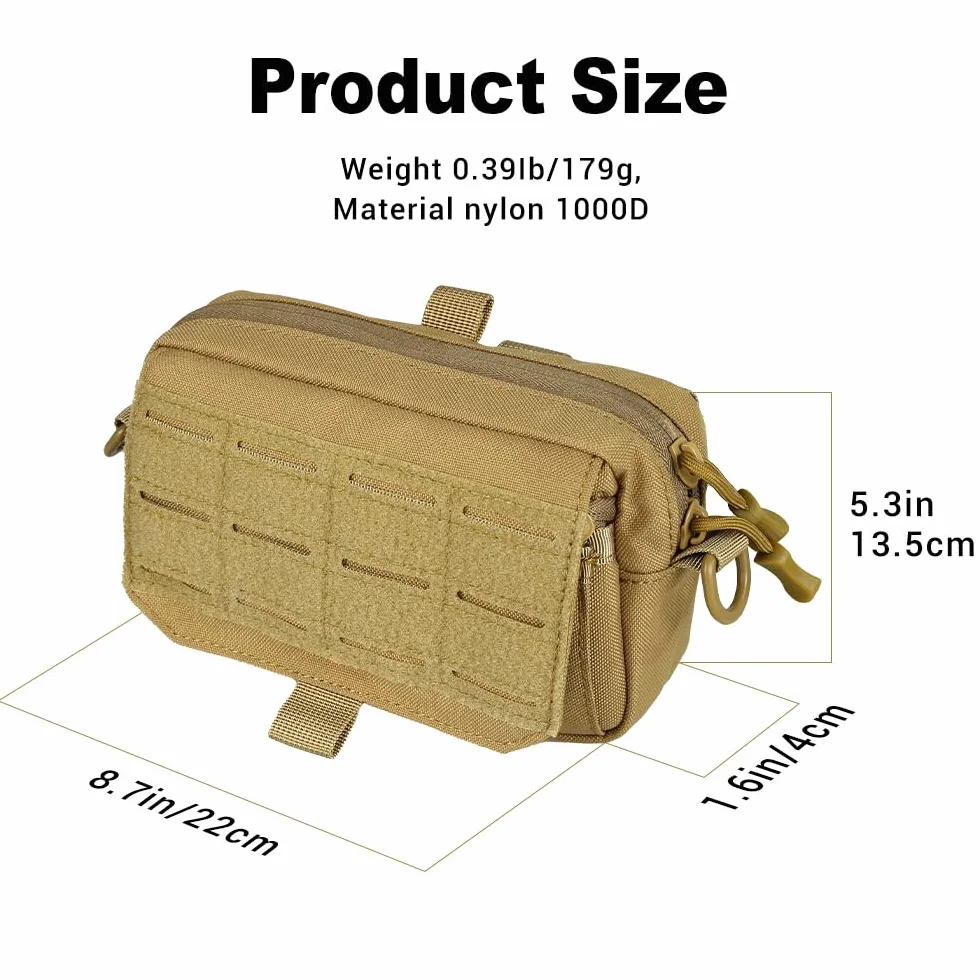 Pochette Tactique Molle, Trousse de Secours étanche en Nylon 1000D, Sacoche Ceinture Militaire pour Gadgets, pour Camping Randonnée Escalade