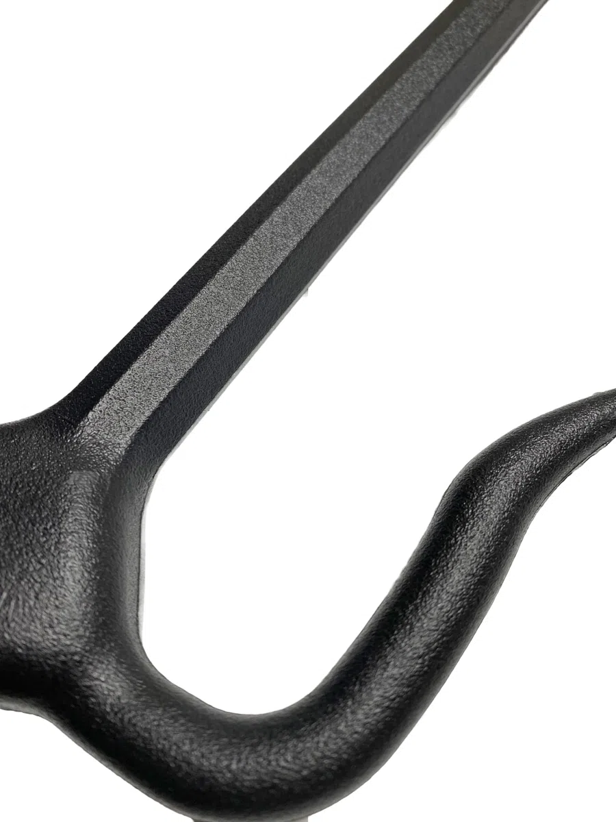 Sai en plastique - 49,5 cm - Noir - Forme octogonale - Fourchettes à saï légères (paire) - Souple
