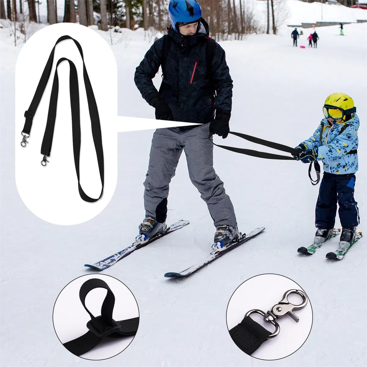 BOXOB Harnais de Ski et de Snowboard pour Enfants, Harnais Ski avec Laisse et Sac Amovibles, Enseignement du Contrôle de la Vitesse Accessoires de Ski pour Enfant Garçon Fille Débutants