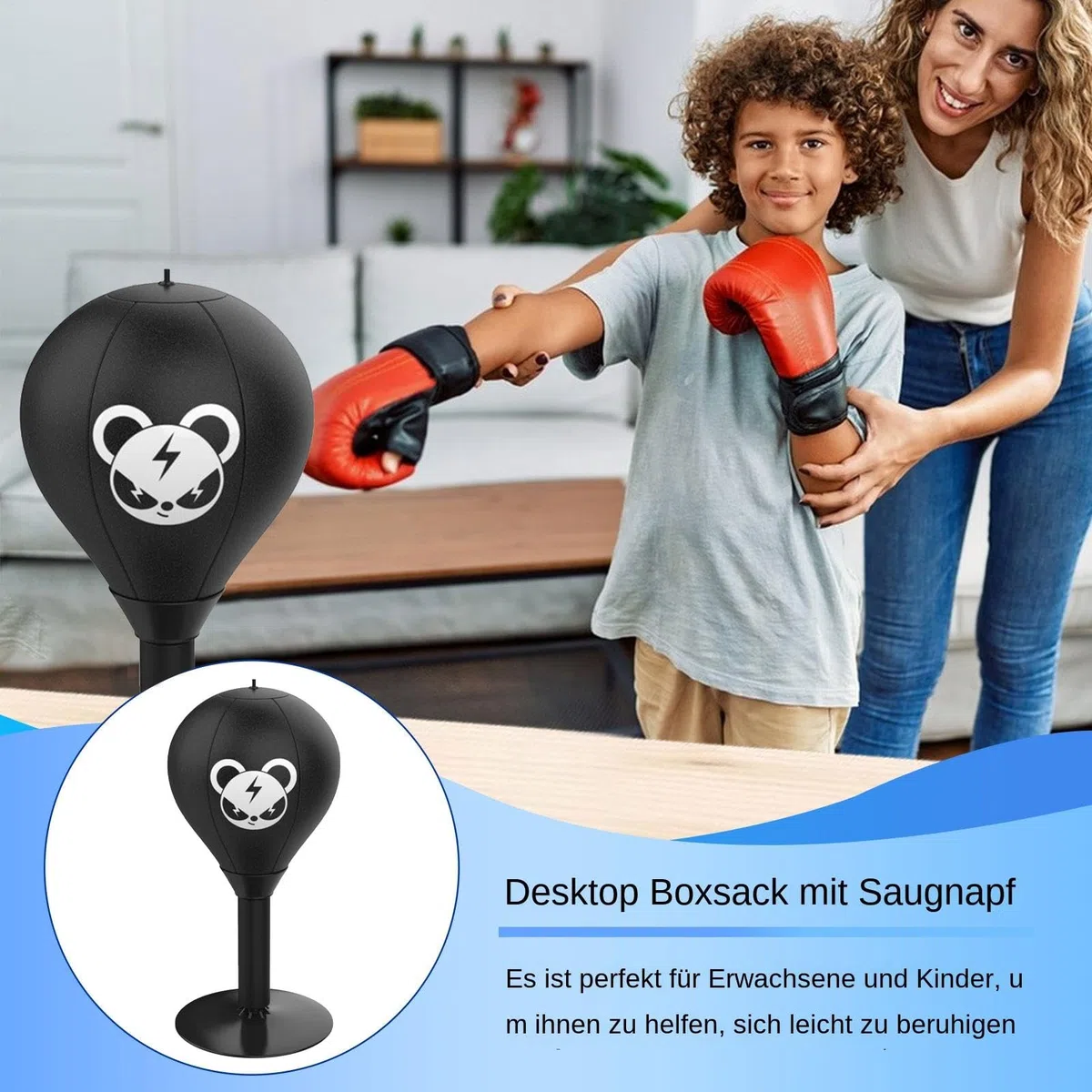 Sac de frappe de bureau - Soulage le stress - Punching - Pour la boxe sur table - Soulage le stress - Pour la maison et le travail - Sac de frappe épais