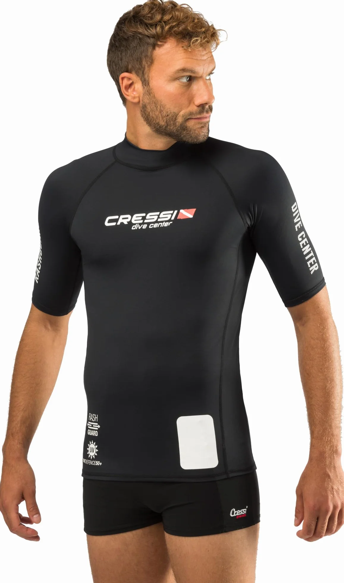 Cressi Rash Guard Man Black Dive Center T-Shirt de Protection pour Hommes à Manches Courtes Homme (Lot de 1)