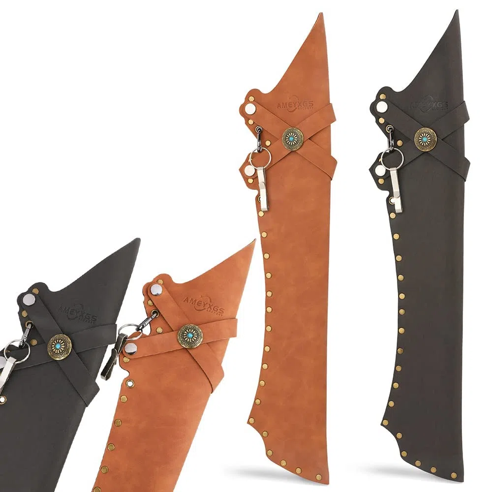 wolfman Tir à L’Arc Hanche Carquois pour Flèche Taille Suspendue Flèche Carquois Traditionnel en Cuir Fait à La Main Carquois Support Léger Droit Gauche pour Le Tir de Chasse à L’Arc