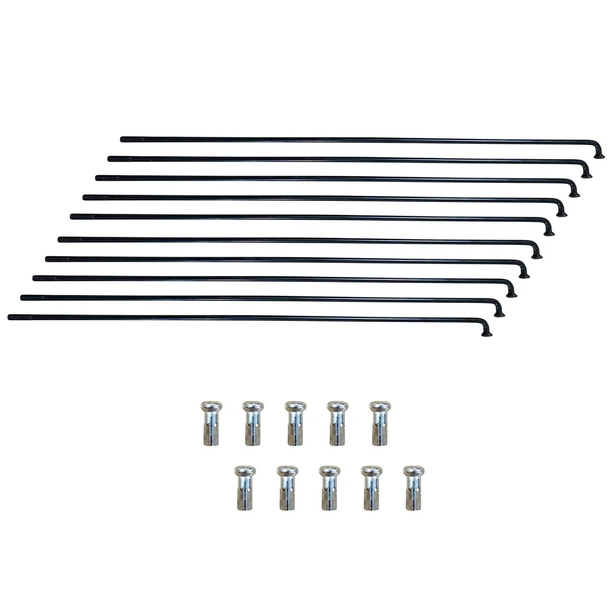 ACESOME Lot de 10/36 rayons de vélo avec mamelon, 71-253 mm, diamètre 2,5 mm, rayons en acier/acier inoxydable 12 G, pour rayons de roue de VTT, descente, trekking, plus et vélos de ville