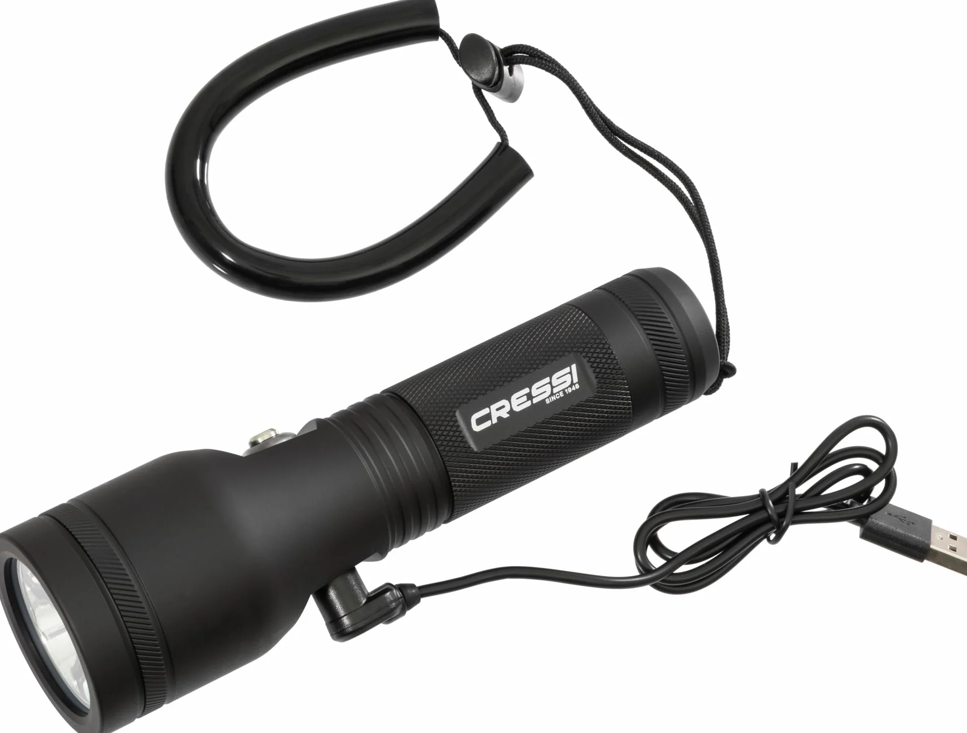Cressi Astra 2100 Torch Black-Torche sous Marine à LED Rechargeable 2100 Lumens Etanche IPX8 100m, Unisex, Noir et Compacte pour la Plongée, la Pêche, Les Explorations Aquatiques