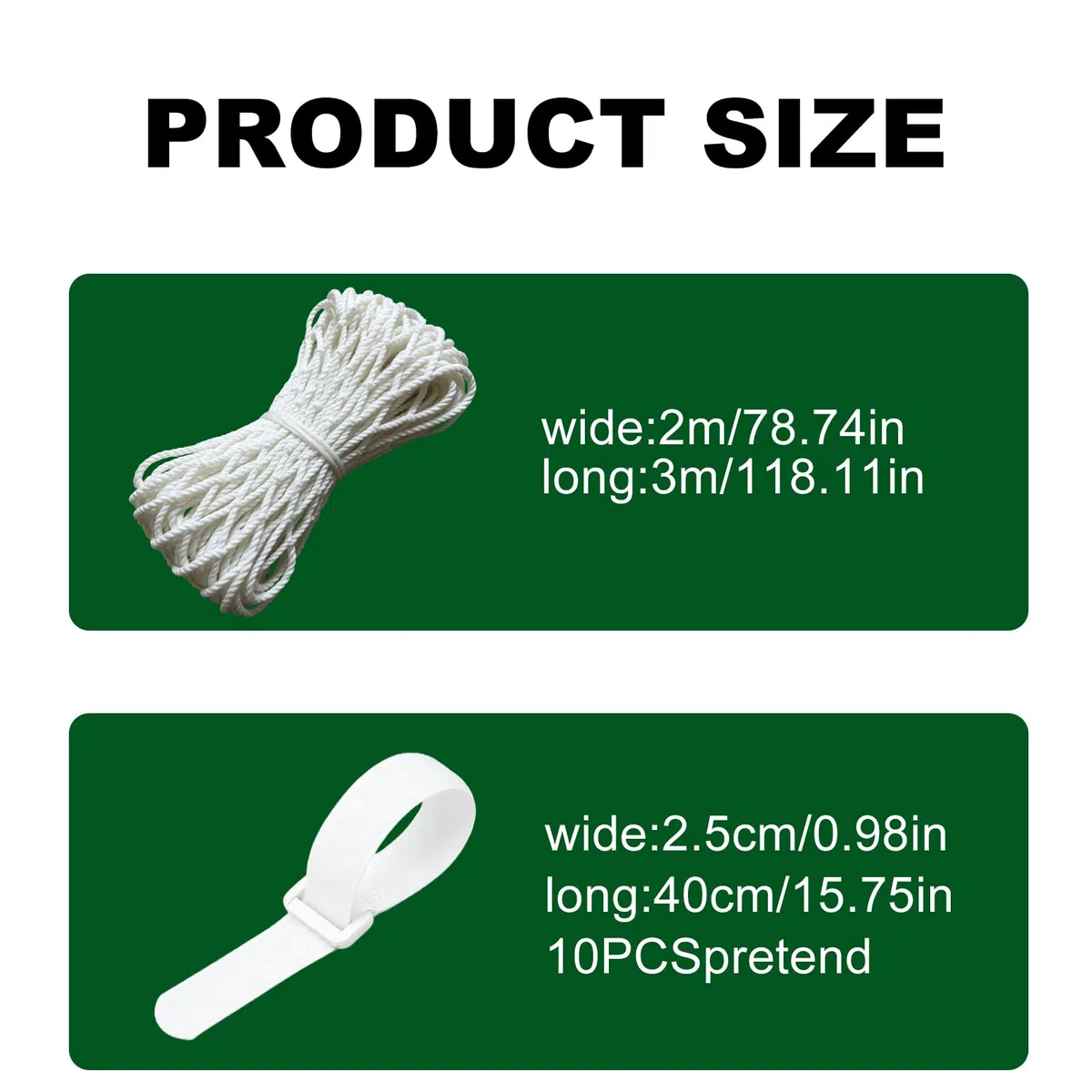 Filet de rechange pour but de football : 3 x 2 m Filet de but pour entraînement de football avec 10 sangles en nylon blanc (2,5 x 40 cm), filet de but futsal – But non inclus (blanc)
