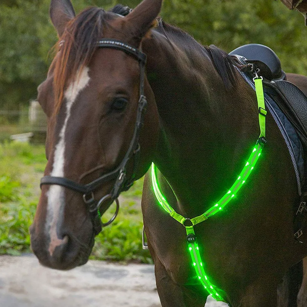 Mify Collier de Plastron LED Haute visibilité pour Cheval Équitation Nocturne Équipement de sécurité réglable