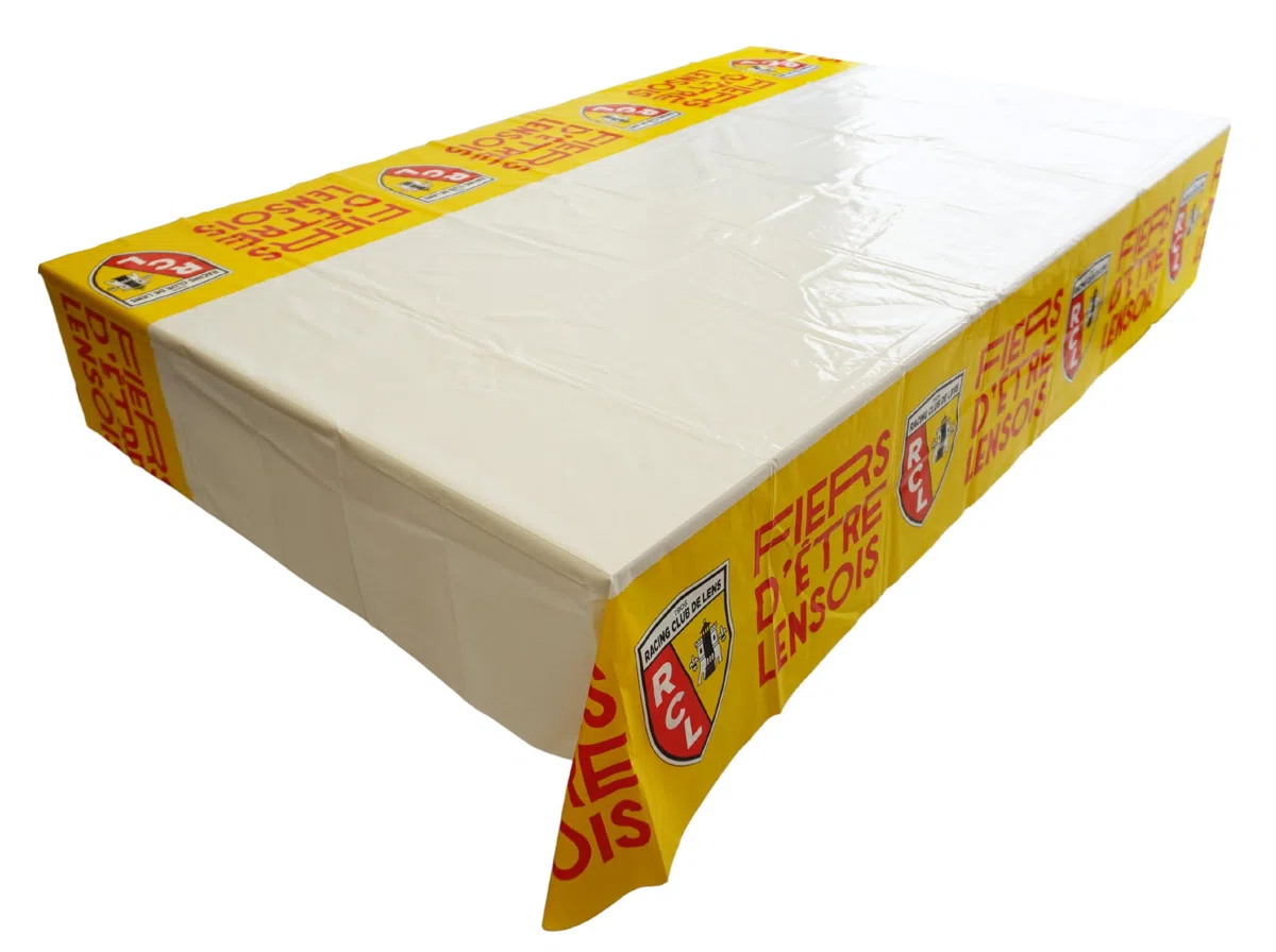 Kit fête Racing Club de LENS - 39 pièces 6 assiettes 6 gobelets 20 serviettes 6 sacs 1 nappe - Collection officielle RC LENS