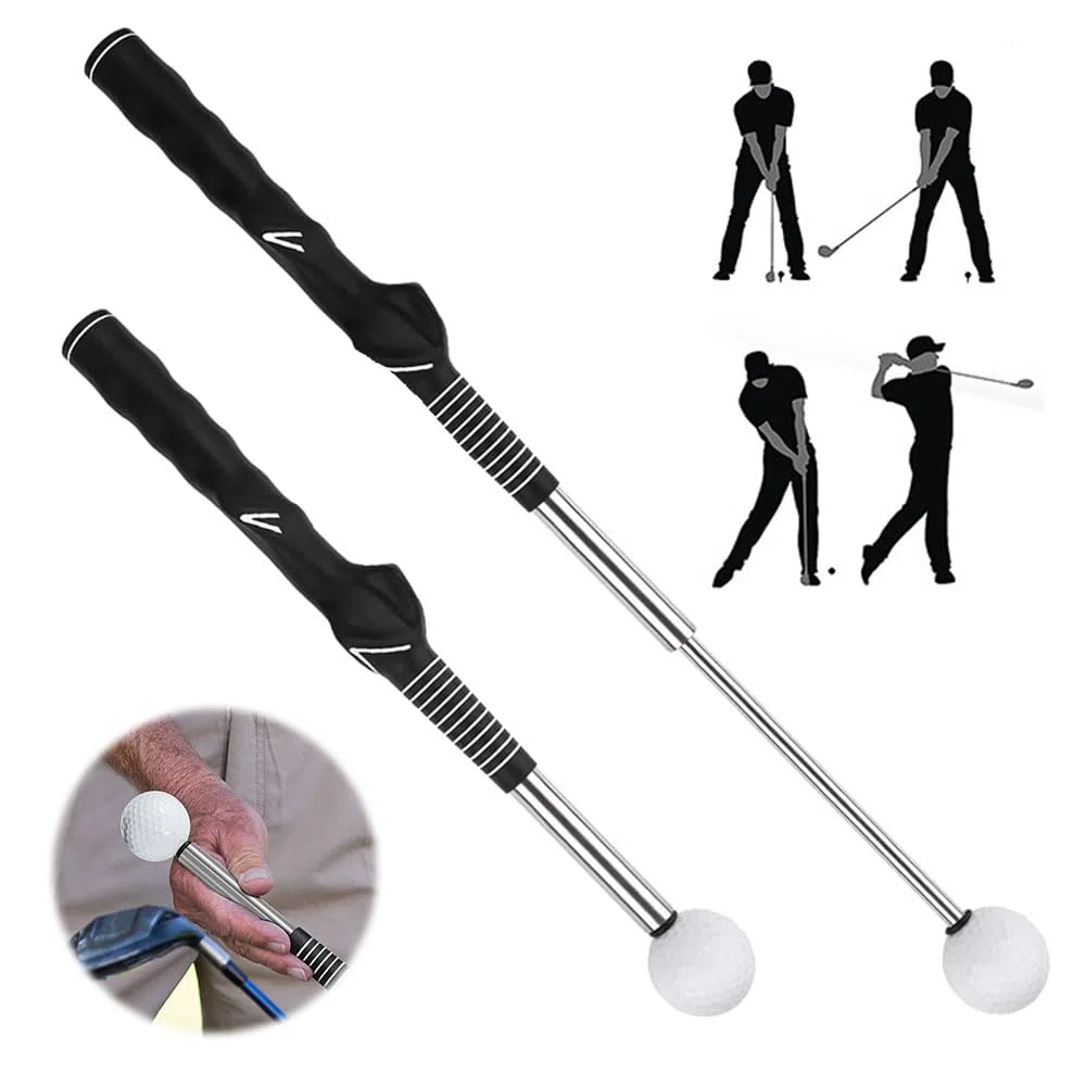 Aide à l'entraînement au swing de golf, aide à l'entraînement au swing de golf rétractable, entraîneur de swing de golf télescopique pour la pratique en intérieur, bâton d'entraînement au swing