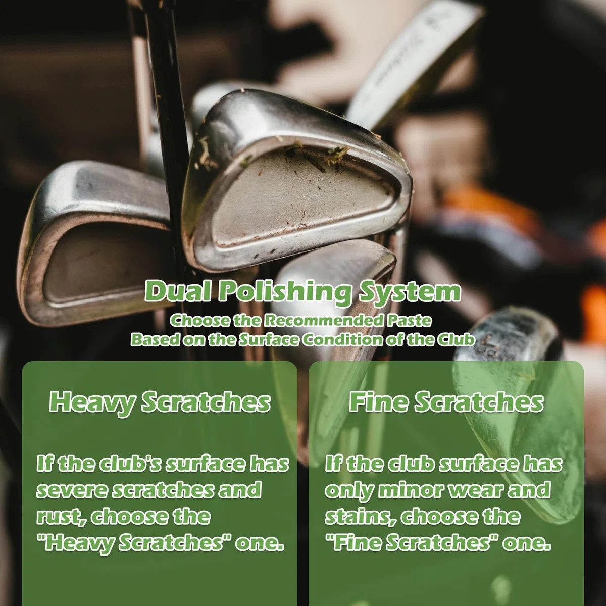 Polish pour Clubs de Golf, Kit de Nettoyage 200 + 200 ML, Adapté aux Fers, Bois, Putters et Grips