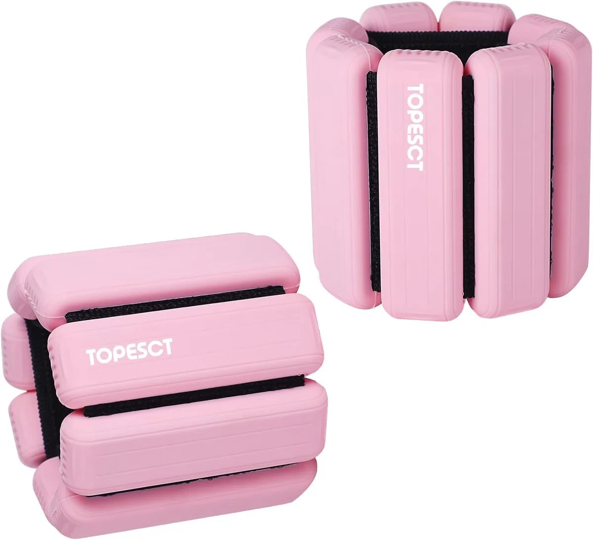 TOPESCT Lot de 2 poids réglables (450 g chacun), poignets et chevilles, pour yoga, danse, barre, pilates, cardio, aérobic, marche