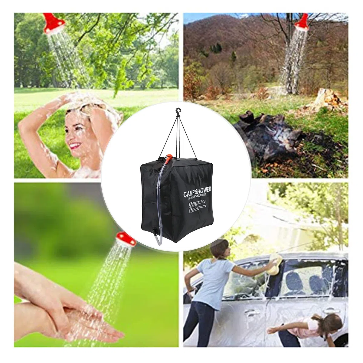 Sac à Eau 40L chauffé à l'énergie, Sac de Douche Solaire 40L Sac à Eau 40L chauffé à l'énergie Solaire Sac à Eau de Bain chauffé pour Le Camping pour l'extérieur