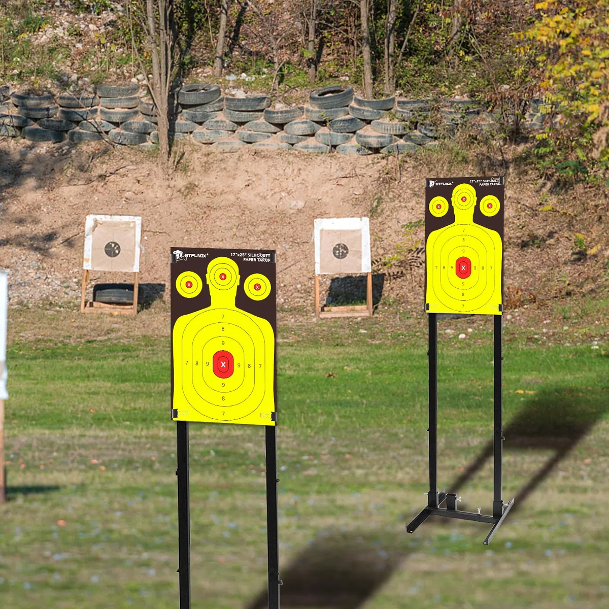 ATFLBOX 50 pièces de cibles en Papier pour Le Champ de tir, 43 x 63,5 CM pour Armes de Poing, Pistolets, carabines, carabines à air comprimé, Pistolets à Plomb, Pistolets à Billes