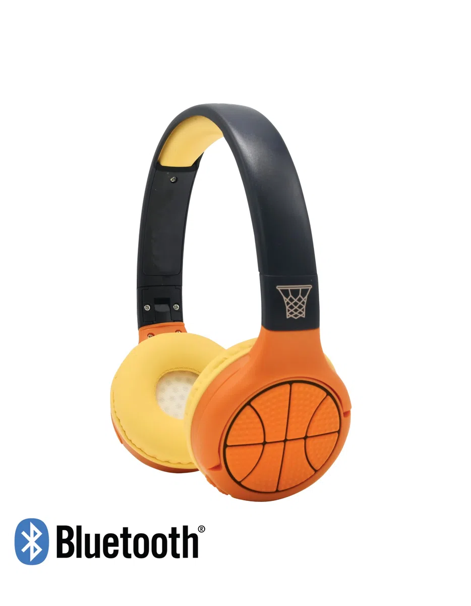 Lexibook - Basketball - Casque Audio 2-en-1 Bluetooth & Filaire avec Micro et Bouton de contrôle, Pliable et Ajustable, Batterie Rechargeable Longue durée - HPBT010BALXB