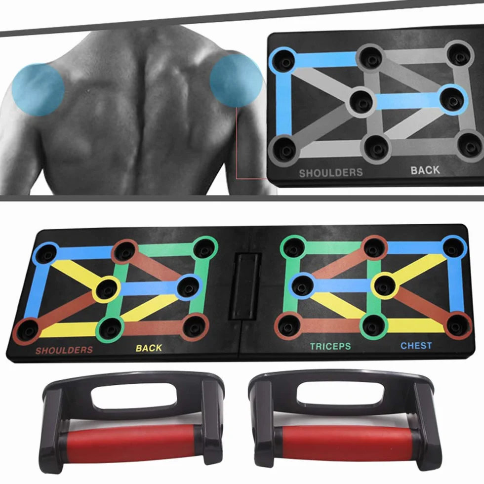 Push Up Board - Système d’entraînement Pliable pour Rack de Fitness 12 en 1 pour Le Fitness à Domicile