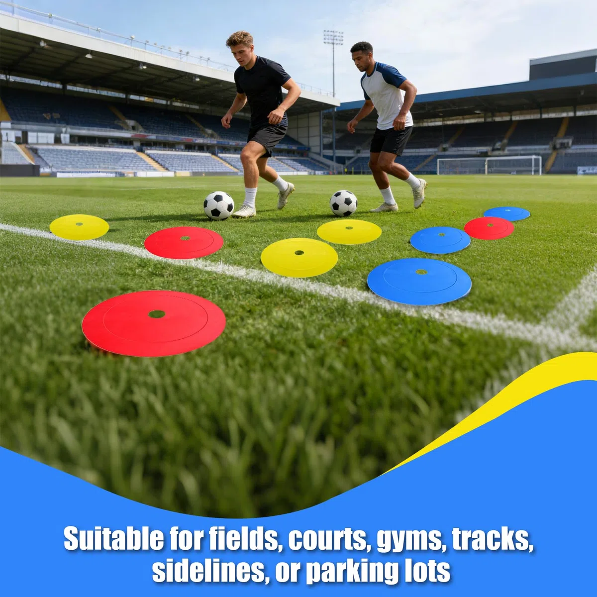 Lot de 24 disques de marquage de 15 cm - Pour le sport, le football, le marquage de terrain - Accessoire d'entraînement pour exercices de coordination, entraînement d'agilité