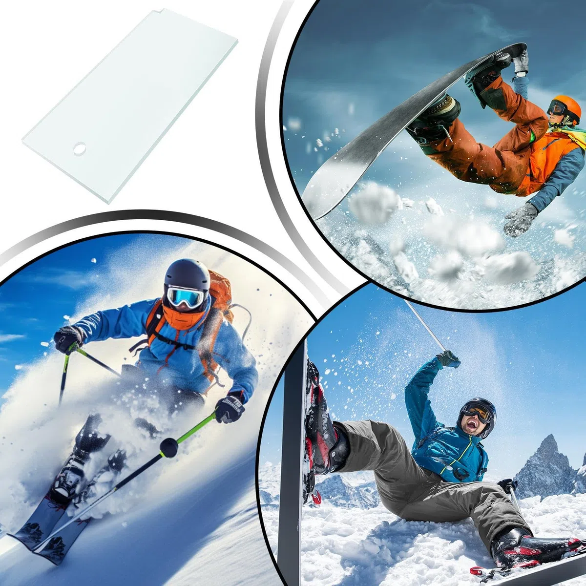 Raclette À Fart Pour Ski - Outil De Nettoyage Fart Pour Snowboard | Accessoires De Préparation Rectangle Pour Planche | Destiné À L'Entretien Base Ski & Snowboard, Lissage Pour Hommes, Femmes