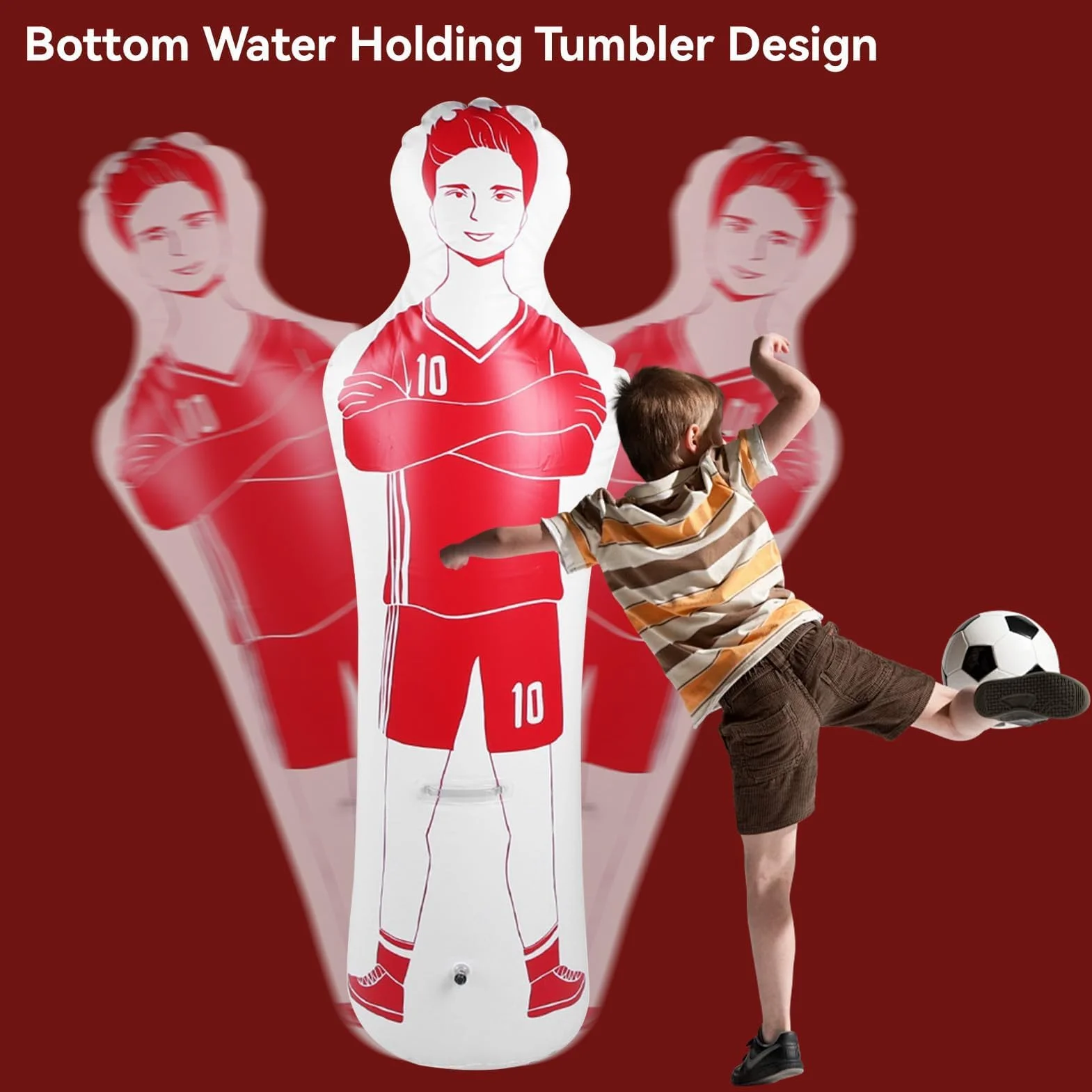Gardien de But de Football Gonflable, mannequins Football 40 x 160 cm équipement d'entraînement Football PVC défenseur Gonflable à Fixer au Mur entraînement Gardien But pour Exercices Dribble Passe