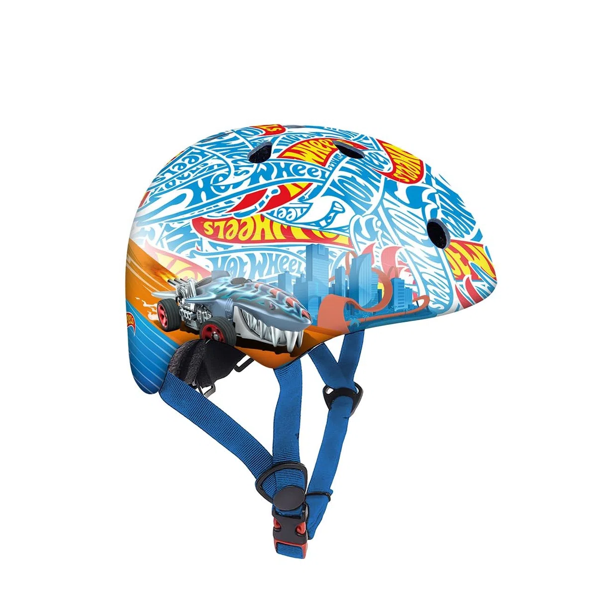DQB DeQUBE Hot Wheels Casque réglable Ultra léger et sûr, résistant et Respirant, de 2 à 7 Ans, Noir, Unisexe, Bleu, réglable